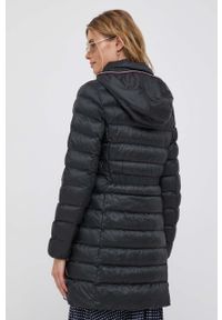 TOMMY HILFIGER - Tommy Hilfiger kurtka damska kolor czarny przejściowa. Typ kołnierza: kaptur. Kolor: czarny. Materiał: poliester #2
