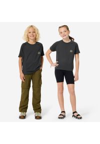 quechua - Koszulka turystyczna dla dzieci Quechua MH900. Kolor: szary. Materiał: akryl, wełna, materiał. Sport: turystyka piesza #1