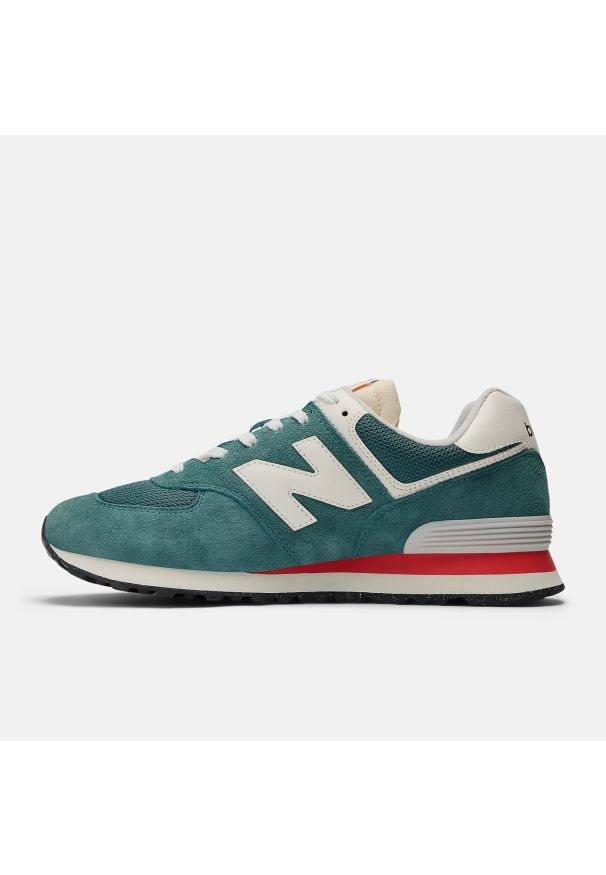Sneakersy męskie New Balance U574VPG. Okazja: na co dzień, do pracy, na spacer. Kolor: zielony. Model: New Balance 574. Sport: turystyka piesza