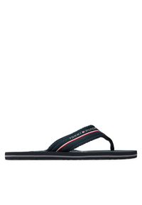 TOMMY HILFIGER - Tommy Hilfiger Japonki Web Beach Sandal FM0FM05340 Granatowy. Kolor: niebieski. Materiał: materiał #1