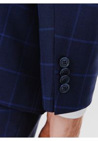Pako Lorente - PAKO LORENTE – Granatowa marynarka garniturowa w niebieską kratkę. Okazja: na wesele, na komunię, na ślub cywilny. Kolor: niebieski. Materiał: poliester, lycra, wełna. Wzór: kratka #6