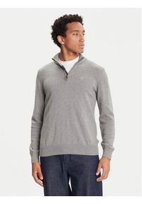 Barbour Sweter Half Zip MKN1074GY52 Szary Regular Fit. Kolor: szary. Materiał: bawełna
