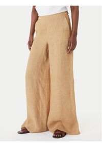 Marella Spodnie palazzo Ottelia 2613131062 Beżowy Wide Leg. Kolor: beżowy. Materiał: len #1