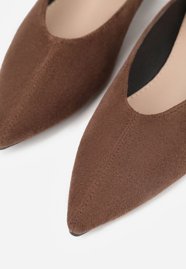 Born2be - Brązowe Balerinki Vices ze Szpiczastym Noskiem Cariette. Okazja: na co dzień. Nosek buta: szpiczasty. Kolor: brązowy. Styl: wizytowy, casual, elegancki