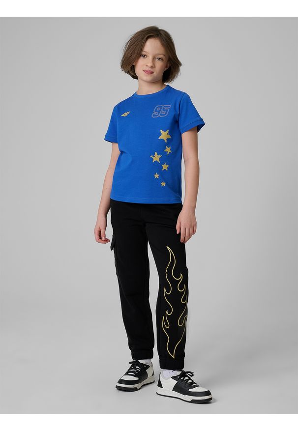 4f - 4F T-shirt regular z nadrukiem dziecięcy 4F x Bartosz Zmarzlik - niebieski 134/140 (8-10 lat). Okazja: na co dzień, na uczelnię. Kolor: niebieski. Materiał: materiał, bawełna. Wzór: nadruk. Sezon: lato. Styl: młodzieżowy, casual, klasyczny, sportowy