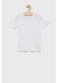 Hype T-shirt bawełniany dziecięcy kolor biały gładki. Okazja: na co dzień. Kolor: biały. Materiał: bawełna. Wzór: gładki. Styl: casual