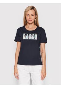 Pepe Jeans T-Shirt Patsy PL505218 Granatowy Regular Fit. Kolor: niebieski. Materiał: bawełna #1