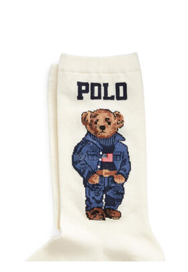 Polo Ralph Lauren Skarpety wysokie damskie 455792964001 Biały. Kolor: biały. Materiał: materiał