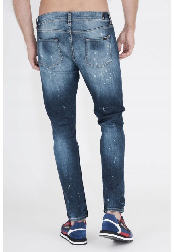 7 FOR ALL MANKIND Niebieskie jeansy męskie. Kolor: niebieski