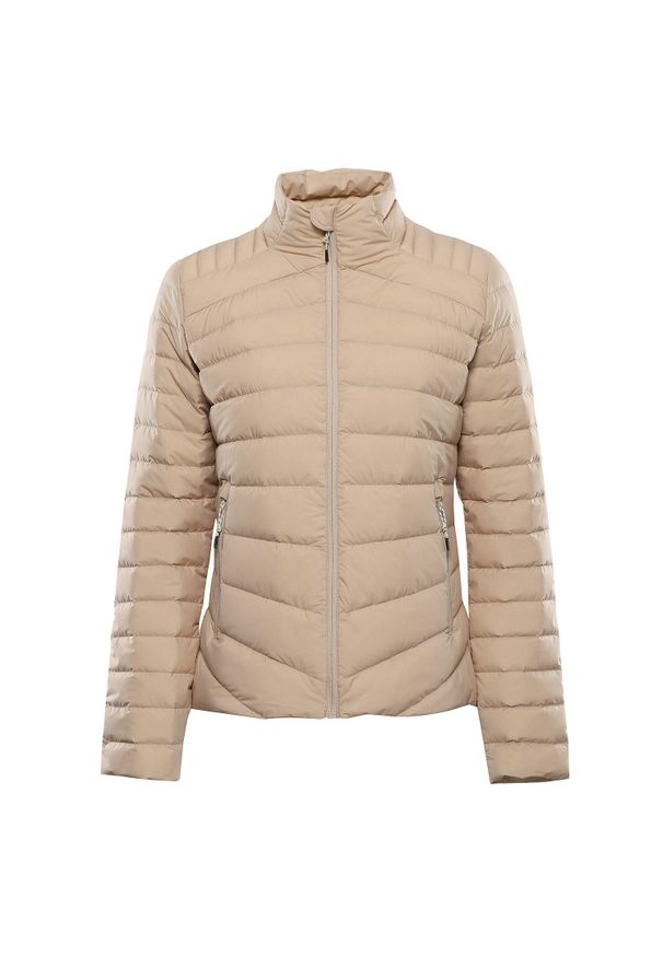 ALPINE PRO - Kurtka damska puchowa Alpine Pro Retera. Kolor: beżowy. Materiał: puch. Sport: turystyka piesza