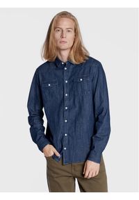 Blend Koszula jeansowa Bhnantes 20713192 Granatowy Regular Fit. Kolor: niebieski. Materiał: jeans, bawełna