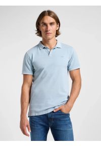 Lee - MESKA KOSZULKA POLO LEE GARMENT DYE POLO CONCRETE GRAY 112363859. Typ kołnierza: polo #1