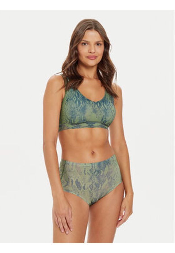 Chantelle Figi klasyczne z wysokim stanem Soft Stretch C11D70 Zielony. Stan: podwyższony. Kolor: zielony. Materiał: syntetyk