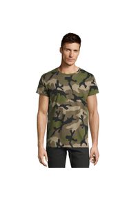 SOL'S - Męska Koszulka Camo. Kolor: zielony