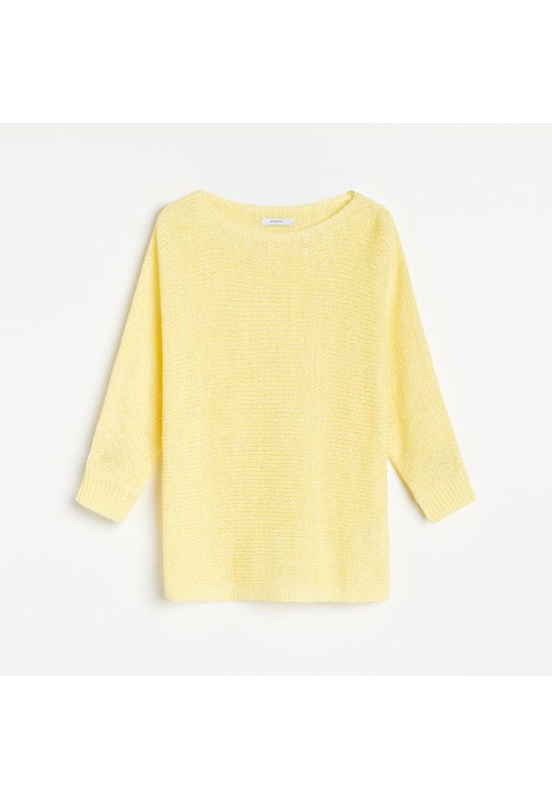 Reserved - Sweter nietoperz - Żółty. Kolor: żółty