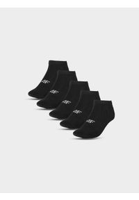 4f - 4F Skarpetki casual przed kostkę (5-pack) chłopięce - czarne 32-35. Kolor: czarny. Materiał: materiał, włókno, poliamid, bawełna
