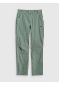 4f - 4F Spodnie trekkingowe szybkoschnące damskie - khaki XL. Kolor: oliwkowy, brązowy, wielokolorowy. Materiał: tkanina, materiał. Długość: długie. Sport: turystyka piesza #1