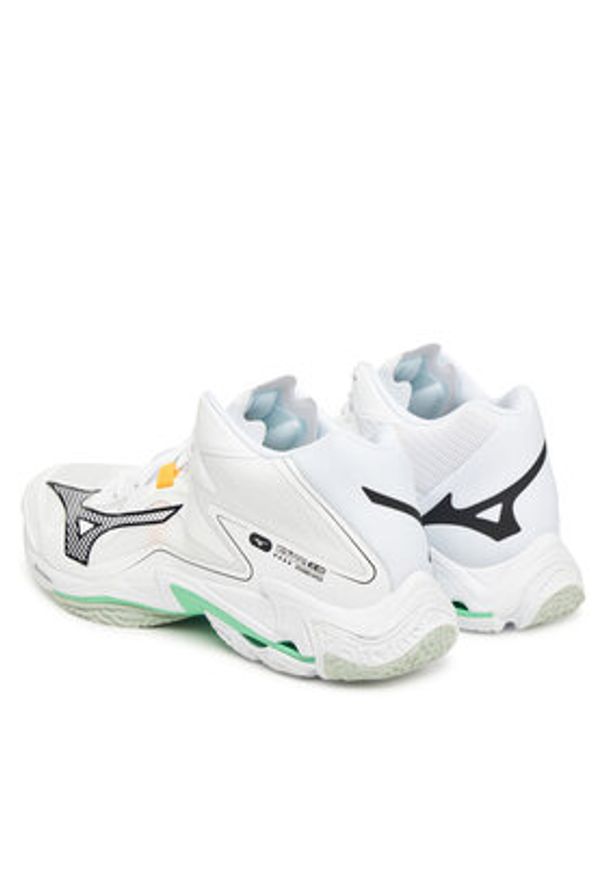 Mizuno Buty halowe Wave Lightning Z8 Mid V1GA2405 Biały. Kolor: biały. Materiał: skóra. Model: Mizuno Wave