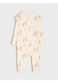 Sinsay - Pajacyk z ozdobną falbanką - kremowy. Kolor: kremowy #1