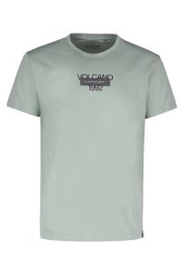 Volcano - Bawełniana koszulka, Comfort Fit, T-CALVI. Materiał: bawełna. Długość rękawa: krótki rękaw. Długość: krótkie. Wzór: nadruk, napisy. Styl: klasyczny #1