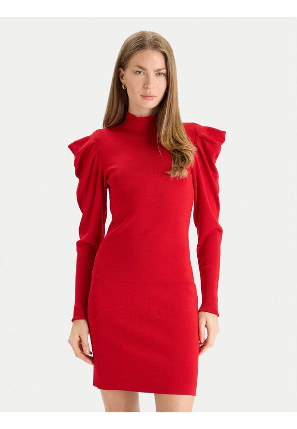 TwinSet - TWINSET Sukienka dzianinowa 252AT3010 Czerwony Slim Fit. Kolor: czerwony. Materiał: wiskoza