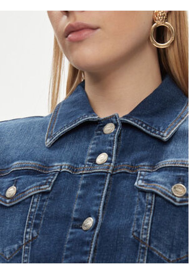 Liu Jo Kurtka jeansowa UA4046 D4615 Niebieski Regular Fit. Kolor: niebieski. Materiał: bawełna