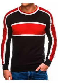 Ombre Clothing - Sweter męski - czarny E145 - M. Kolor: czarny. Materiał: bawełna, akryl. Styl: klasyczny #4