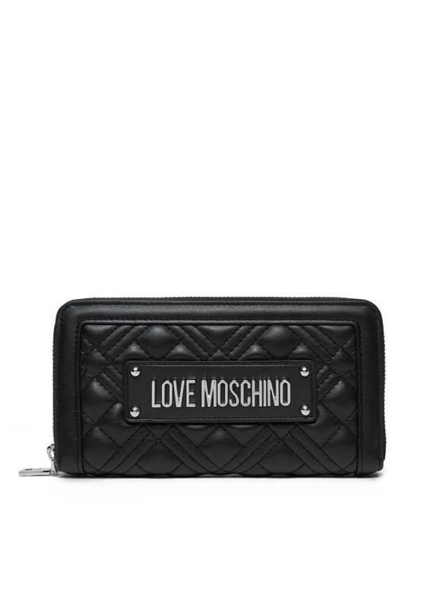 Love Moschino - LOVE MOSCHINO Duży Portfel Damski JC5600PP1MLA000B Czarny. Kolor: czarny. Materiał: skóra