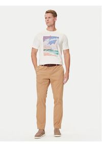 GANT - Gant T-Shirt 2003341 Écru Regular Fit. Materiał: bawełna