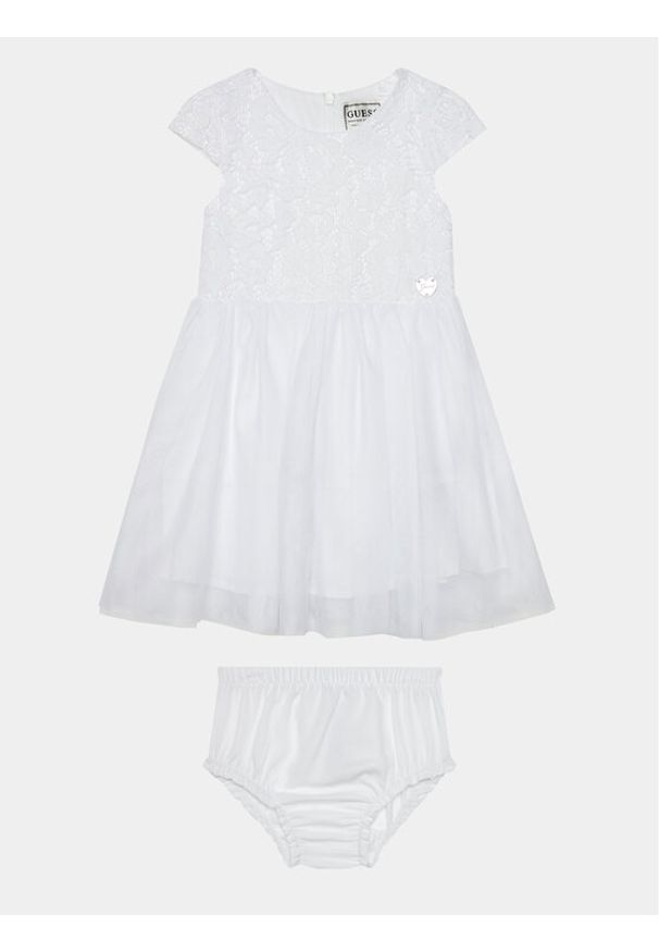 Guess Sukienka elegancka A4RK01 WFYM0 Biały Regular Fit. Kolor: biały. Materiał: syntetyk. Styl: elegancki