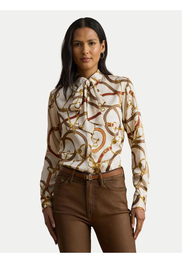 Lauren Ralph Lauren - LAUREN RALPH LAUREN Koszula 200979807001 Biały Straight Fit. Kolor: biały. Materiał: syntetyk