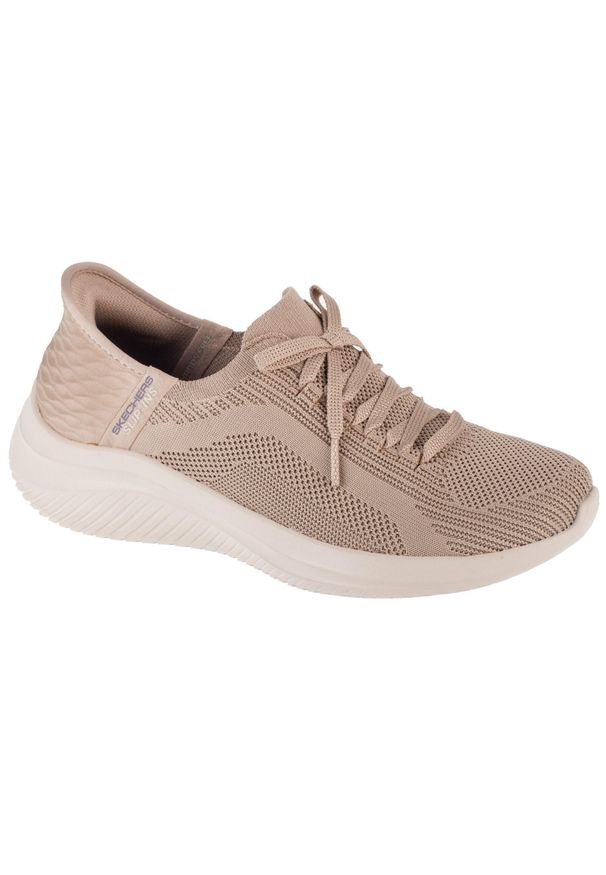 skechers - Buty sportowe Sneakersy damskie, Slip-Ins Ultra Flex 3.0 - Brilliant. Zapięcie: bez zapięcia. Kolor: beżowy. Model: Skechers Sport. Sport: turystyka piesza