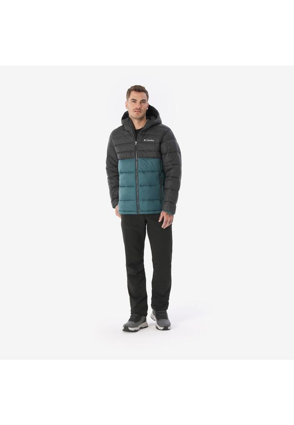 columbia - Kurtka turystyczna zimowa męska Colombia Buck Butte™ II. Typ kołnierza: kołnierzyk stójkowy. Kolor: niebieski. Materiał: skóra, materiał, syntetyk, nylon, puch. Sezon: zima. Sport: turystyka piesza