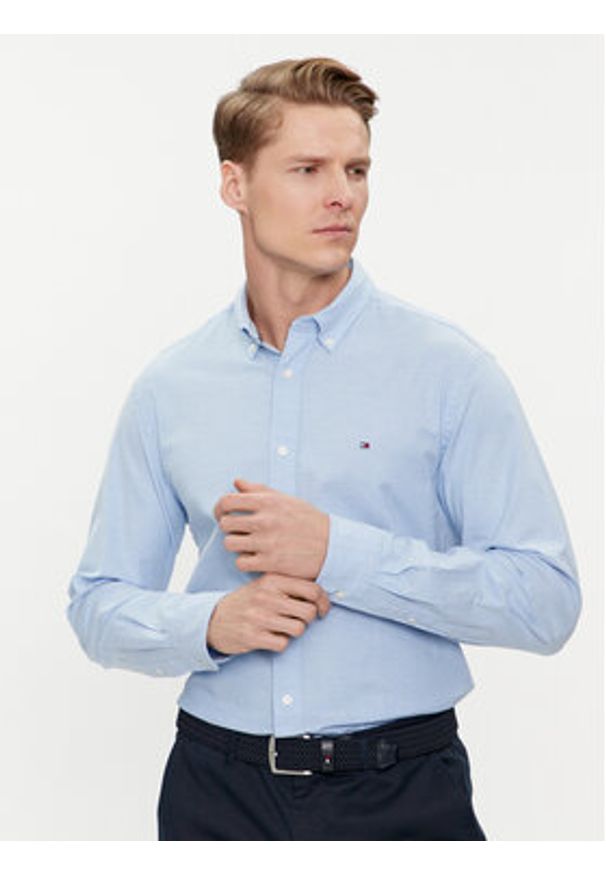 TOMMY HILFIGER - Tommy Hilfiger Koszula 1985 MW0MW29968 Błękitny Regular Fit. Kolor: niebieski. Materiał: bawełna