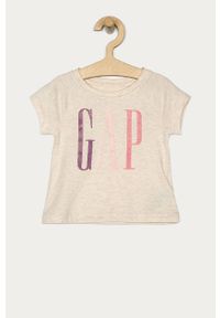GAP - T-shirt dziecięcy 80-110 cm. Okazja: na co dzień. Kolor: beżowy. Materiał: bawełna, dzianina. Wzór: nadruk. Styl: casual #1