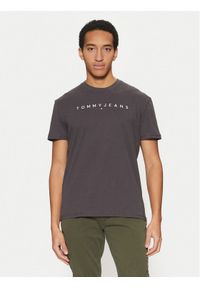 Tommy Jeans T-Shirt Linear Logo DM0DM20744 Szary Regular Fit. Kolor: szary. Materiał: bawełna #1