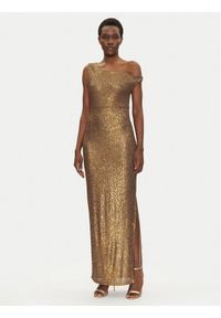 NORMA KAMALI Sukienka wieczorowa ST4243SQG69151 Złoty Slim Fit. Kolor: złoty. Materiał: syntetyk. Styl: wizytowy