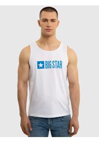 Big-Star - Koszulka męska bez rękawów z dużym logo BIG STAR biała Kynlee 101. Okazja: na co dzień. Kolor: biały. Materiał: bawełna. Długość rękawa: bez rękawów. Wzór: nadruk. Sezon: lato. Styl: casual, wakacyjny #4