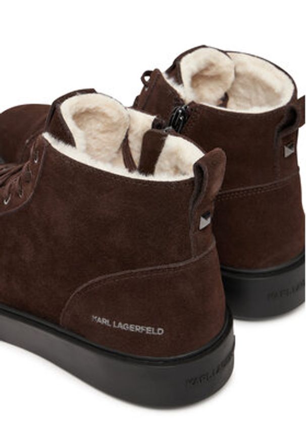 Karl Lagerfeld - KARL LAGERFELD Sneakersy Flint II KL53353L Brązowy. Kolor: brązowy. Materiał: zamsz, skóra