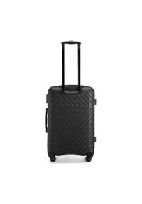 Wittchen - Średnia walizka z ABS-u z geometrycznym tłoczeniem czarna. Kolor: czarny. Materiał: poliester. Wzór: geometria #5