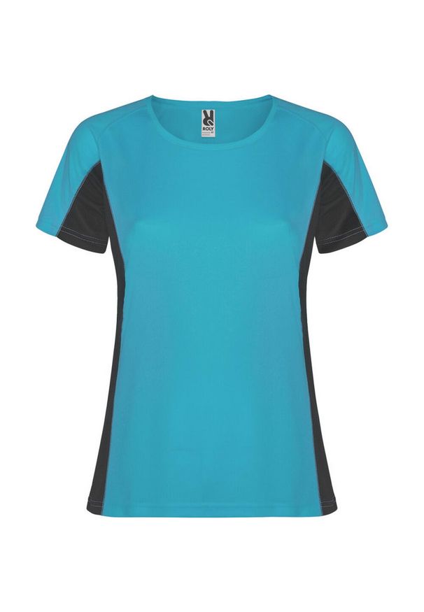 ROLY - T-shirt Damski Z Krótkim Rękawem Sportowy Shanghai. Kolor: szary, niebieski, wielokolorowy. Długość rękawa: krótki rękaw. Długość: krótkie. Sport: joga i pilates