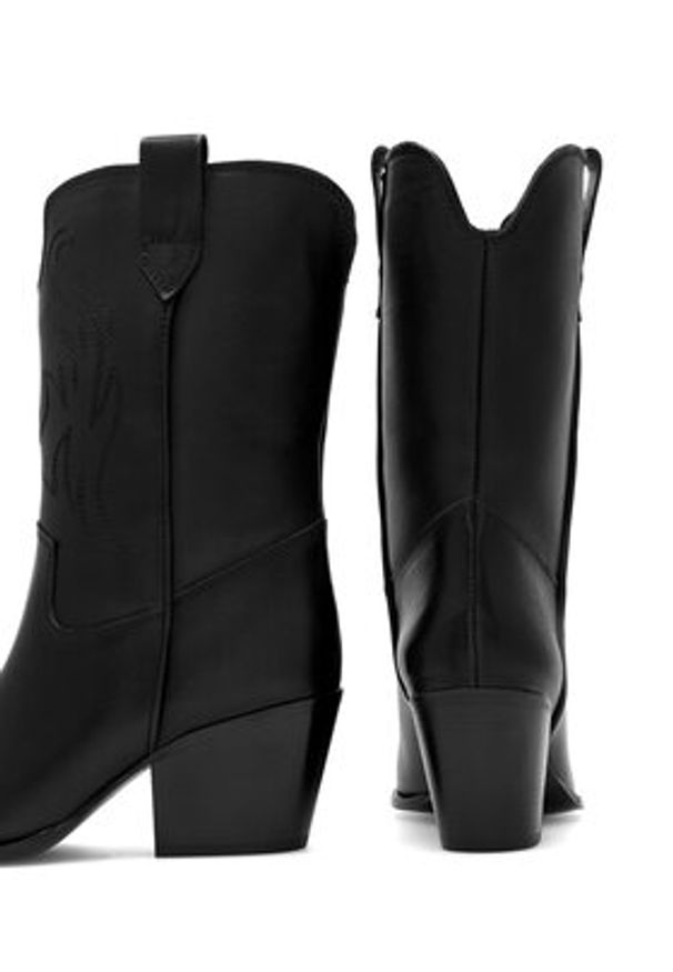 Badura Kowbojki CEO-222FW92 Czarny. Kolor: czarny. Materiał: skóra