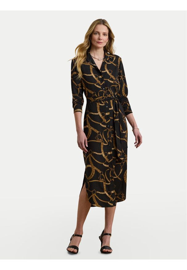 Lauren Ralph Lauren - LAUREN RALPH LAUREN Sukienka koszulowa 200978812001 Czarny Straight Fit. Kolor: czarny. Materiał: syntetyk. Typ sukienki: koszulowe