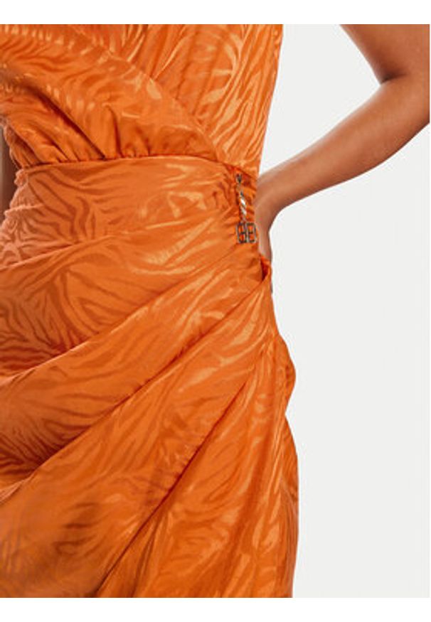 Fracomina Sukienka letnia FQ24SD3009W705F8 Pomarańczowy Slim Fit. Kolor: pomarańczowy. Materiał: syntetyk, wiskoza. Sezon: lato