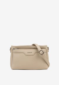 Born2be - Jasnobeżowa Elegancka Torebka Listonoszka w Małym Formacie Talzedi. Kolor: beżowy. Styl: elegancki