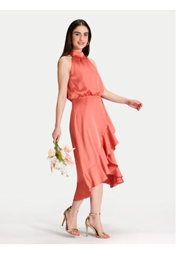 Swing Sukienka koktajlowa 5AH04500 Pomarańczowy Regular Fit. Kolor: pomarańczowy. Materiał: syntetyk. Styl: wizytowy