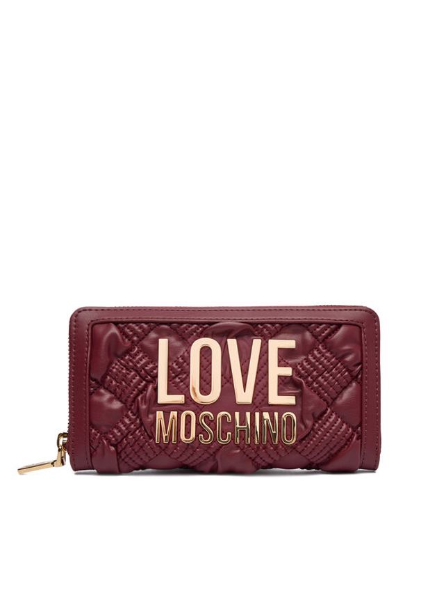 Love Moschino - LOVE MOSCHINO Portfel JC5602PP1PL1055A Bordowy. Kolor: czerwony. Materiał: skóra