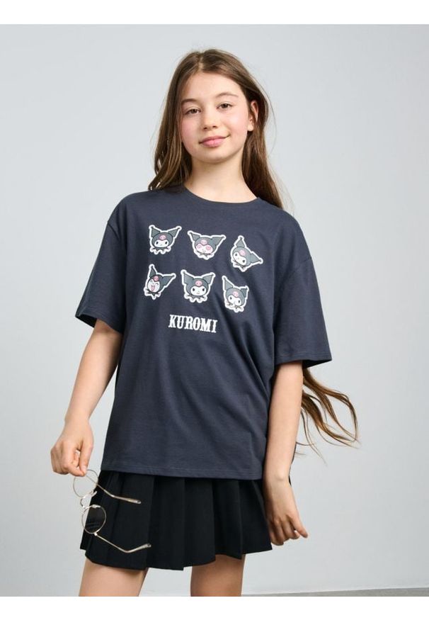 Sinsay - Koszulka Kuromi - szary. Kolor: szary