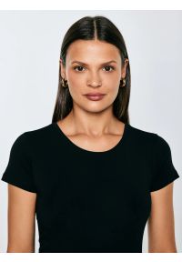 Big-Star - Koszulka damska z bawełny supima czarna Supiclassica 906. Kolor: czarny. Materiał: bawełna. Długość: długie. Styl: klasyczny