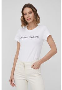 Calvin Klein Jeans t-shirt damski. Wzór: nadruk
